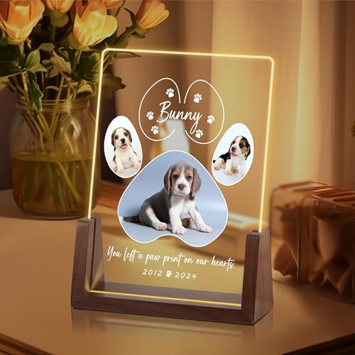 Pet Memorial Gifts for Dogs, Dog Memorial Gifts for Loss of Dog, Pet Remembrance Gift Dog, Cat Loss Sympathy Gift, Dog Memorial Night Light, Pet Memorial Gifts Cat, Pet Memorial Acrylic Plaque - color: S8