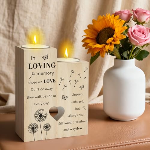 Sympathy Gifts for Loss of Loved One - Sympathy Candle Holder Candlestick Memorial Bereavement in Memory of Condolences Remembrance Gifts for Loss of Mom Dad Son Daughter Sister