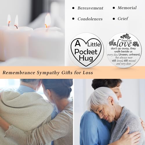 Pocket Hug Token Sympathy Keepsake Memorial Gift Bereavement Coin Holder Keychain Grief Think of You Miscarriage Get Well Gift for Women Friend Sympathy Keychain for Loss of Mother Dad Brother Husband
