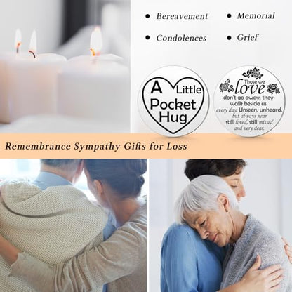 Pocket Hug Token Sympathy Keepsake Memorial Gift Bereavement Coin Holder Keychain Grief Think of You Miscarriage Get Well Gift for Women Friend Sympathy Keychain for Loss of Mother Dad Brother Husband
