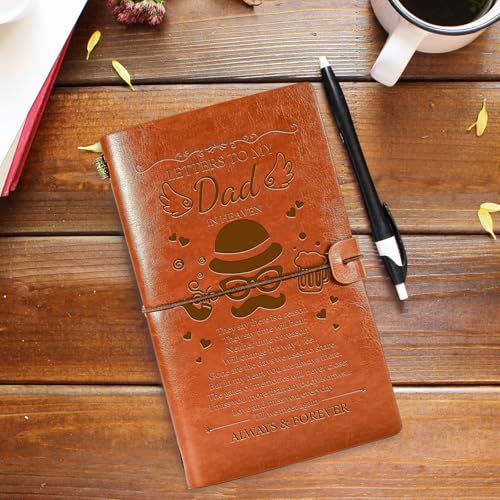 Memorial Gifts for Loss of Father 136 Page Refillable Leather Journal Gift