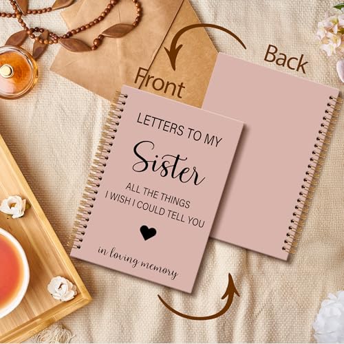 OINDADE Loss of Sister Sympathy Gifts Grief Notebook Journal, Letters to My Sister in Heaven Journal, Memorial Notebooks Gifts for Loss of SisterWomen, In Loving Memory Sympathy Gifts, 6x8.2In - color: sister