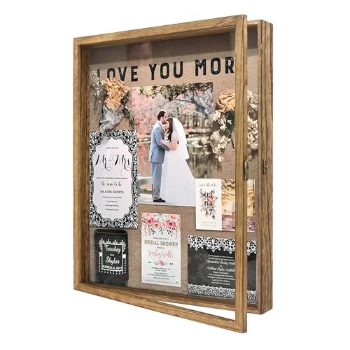 Large Shadow Box Frame 16x20 Display Case, Wood Wedding Bouquet Memory Box - color: Carbonized Black, size: 16"x20" (40.6x50.8 cm)