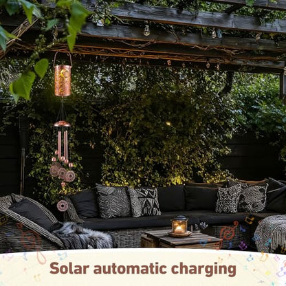 Retisee Sunflower Solar Wind Chimes Outdoor Metal Sunflower Teacher Appreciation Gifts Solar Light Windchimes Outside Indoors Christmas Decoration Birthday Gift for Home Lawn Porch Patio Garden Yard - style: Sunflower