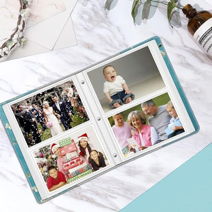 Fintie Photo Album 4x6 Photos - 112 Pockets Wallet Albums Memory Book | Vegan Leather Cover, 4X6 Picture Keepsakes, Family/Wedding/Travel Memory Book, Baby/Kids/Boys/Girls Gift, Blossom - color: blossom