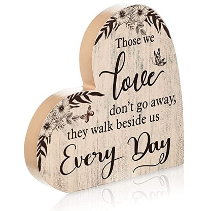 Jetec Sympathy Gift Memorial Wooden Heart for Loss of Loved One,Simple Style - style: Simple Style