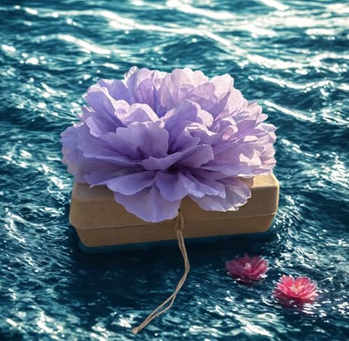 Cruise Approved Biodegradable Water Burial Urn, Lilac Flower, Large Adult