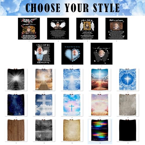 Custom Memorial Blanket with Pictures for Loss of Loved One, Printed in USA, Customized Photo Throw Blanets, Personalized Sympathy Blanket for Loss of Dad Mom Husband Wife Family Friend Cat Dog - color: Design 04