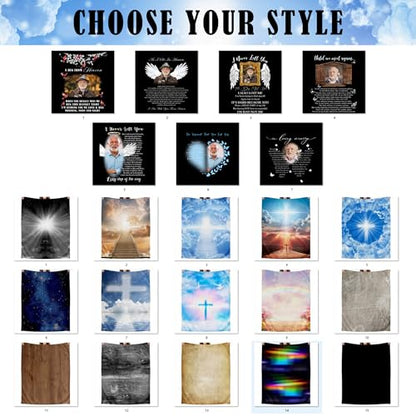 Custom Memorial Blanket with Pictures for Loss of Loved One, Printed in USA, Customized Photo Throw Blanets, Personalized Sympathy Blanket for Loss of Dad Mom Husband Wife Family Friend Cat Dog - color: Design 04