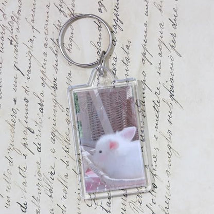 BetterJonny 20Pcs Acrylic Picture Keychain Blanks in Clear Acrylic Picture Frame Keyrings - color: Small Rectangle