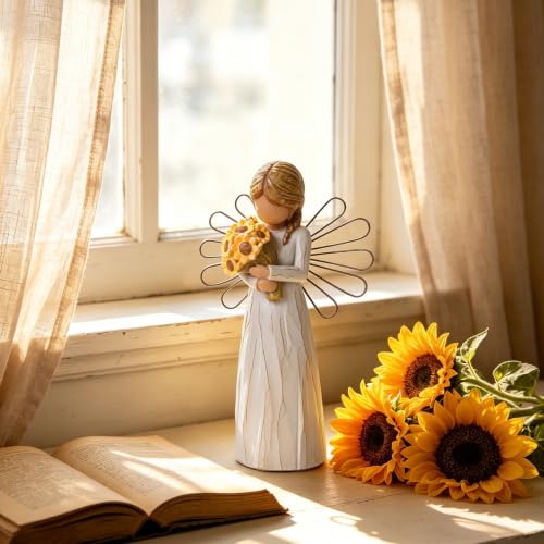 Thinking of You Encouragement Gift for Women,New Beginnings Sunflower Gifts | Inspirational Gifts for Women, Sculpted Hand-Painted Self Care Mental Health Gifts Figurine - color: Encouragement Gift