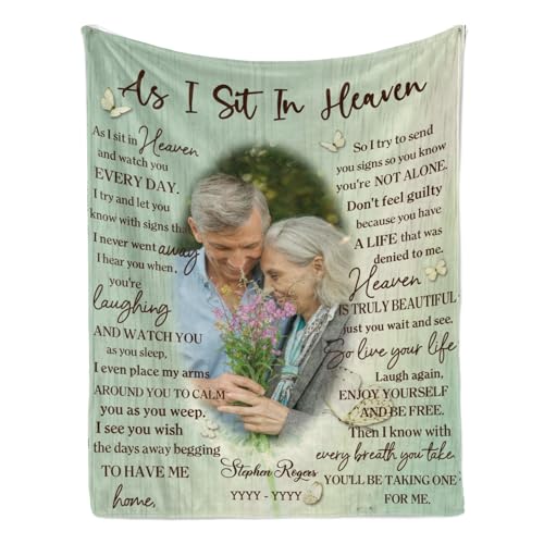 Personalized Memorial Photo Blanket for Loss of Loved one：Made in USA, in Loving Memory Photo Blanket Custom Sympathy Throw Blanket Gift for Loss of Dad Mom Husband Wife - color: Memorial Blanket 03
