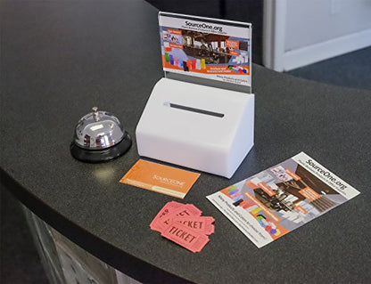 SOURCE ONE Acrylic Heavy Duty Donation/Ballot Box with Lock and Sign Holder - color: Black, size: 1 Pack