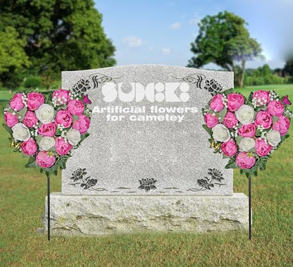 Cemetery Wreaths for Grave Decoration, Headstone Wreath with Gravestone Flower