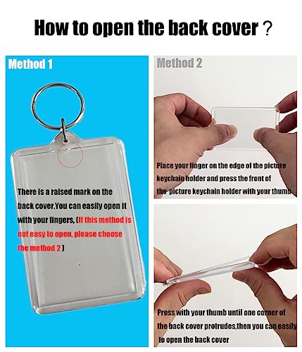10 PCS Acrylic Keychain Blanks Photocard Holder Keychain Acrylic Blank Photo Picture Frame Keychain Holder for DIY