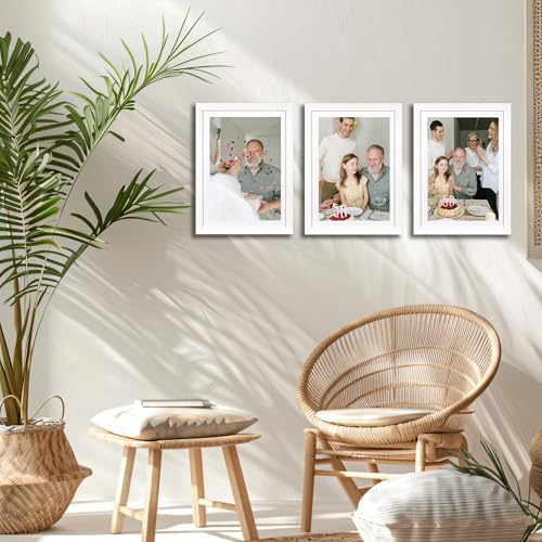 8.5x11 Picture Frame White 3 Pcs set can Display on the Wall - color: White, size: 8.5x11 in-3Pack