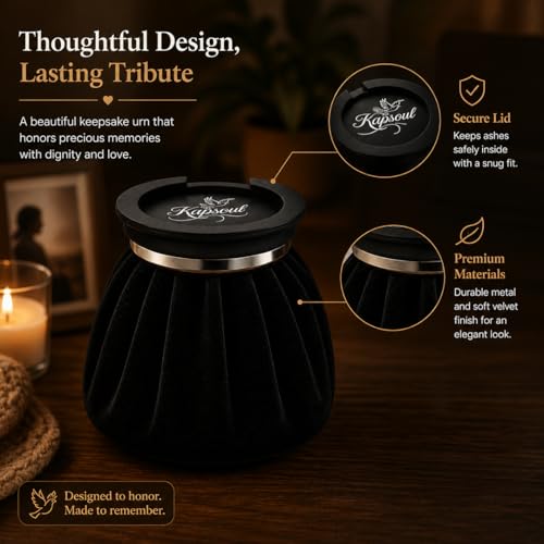 Kapsoul Keepsake Urn with Acoustic Guitar Insert, Decorative Memorial for Loved One or Pet