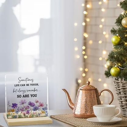 Inspirational Quotes Desk Decor Sign, Always Remember So Are You Acrylic Plaque - color: Soareyou