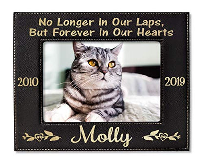 Stocking-Factory Personalized Cat Sympathy Gift Picture Frame Pet Loss Engraved (Gold or Silver) Photo Plaque In Loving Memory Beloved Dog