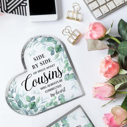 Cousin Gifts for Women, Cousin Birthday Gifts for Women, Heart Acrylic Gifts for Cousins, Best Cousin Ever Gifts, Cousin Birthday Gifts for Cousin Sister, Best Cousin Gifts for Christmas Weddings - style: 001