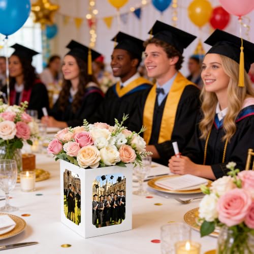 15 Pack White Photo Centerpieces for Table 4x6 5x7 Picture Display - color: White