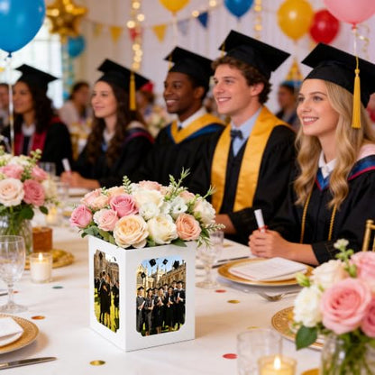 15 Pack White Photo Centerpieces for Table 4x6 5x7 Picture Display - color: White
