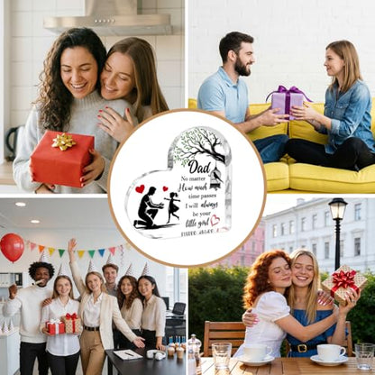 Dad Gifts from Daughter, Heart Acrylic Plaque, Fathers Day Gift For Dad | Fathers Day Gift From Daughter Heart Acrylic Memorial Keepsake, Thoughtful Birthday & Holiday Present for Fathers 4×4 Inch - color: Dad Gifts from Daughter