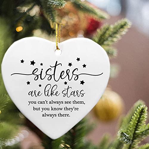 Sister Are Like Stars Keepsake Heart Ceramic Gift Birthday Gifts for Sister Gifts for Sister from Sister Best Friend Gift Good Friends Bestie Gifts for Women Her Long Distance - color: Sister Are Like Stars