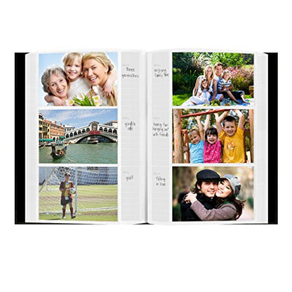 Pioneer Sewn Bonded Leather BookBound Bi-Directional Photo Album, Holds 300 4x6" Photos, 3 Per Page. Color: Black. (Pack of 4) - color: Black, size: 4 x 6 Inch (Pack of 4), style: Photo Album