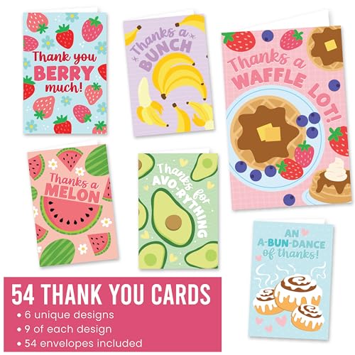54 Bulk Thank You Cards with Envelopes Blank Cute Thank You Cards | Pastel 5 x 3.5 Appreciation Card Birthdays, Baby Shower, Teacher, Small Business, Party Guests, Coworkers & Holidays - style: Colorful Pastel 54 pcs