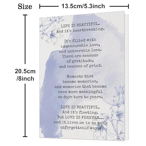 IDU Sympathy Card,Sympathy Cards Gifts for Loss of Loved One,Condolences Cards with Envelopes,Bereavement Card for Friend Family Coworker Neighbor - style: ZN394