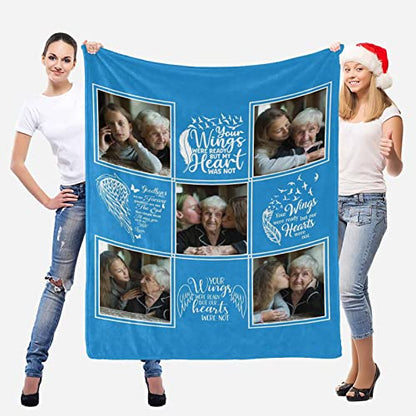 InterestPrint Custom Picture Blanket| Meaningful Remembrance Throw, Deepest Grief Sympathy Gift, Loss of Loved One Memorial Blankets and Throws - color: Multi W76, size: 30 x 40 Inches