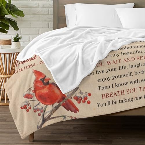 Personalized Memorial Blankets with Photos, in Memory of Loved One Gifts, Sympathy Bereavement Cardinal Blanket for Loss of Mom Dad Grandma Husband Son Daughter - color: New Arrivals-6