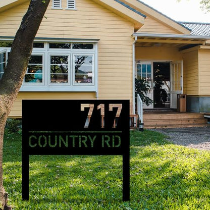 Personalized Modern House Address Number Sign, Custom House Number Garden Stake, Street Name Yard Stake, House Number Sign for Lawn and Patio, Outside Signs, Address Number Gift, New Homeowner Gift - color: Design C
