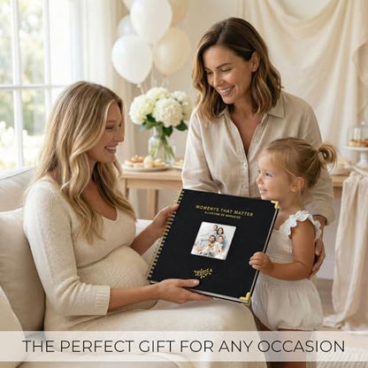 Beautiful Linen Scrapbook Photo Album 10"x10" - 40-Page Blank Guest Book | Perfect to Preserve Special Memories of Family, Weddings, Birthdays and Baby Showers - Timeless Keepsake for Every Home - color: Black