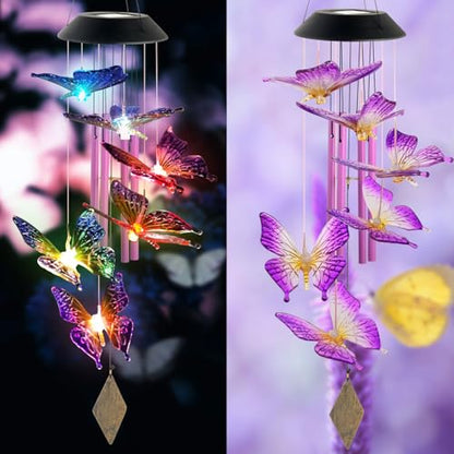 Butterfly Wind Shimes,Gifts for All mom/Grandma/Women/Aunt/Daughte/Friend/Niece/Sister/Teacher/dad, Mother Birthday Gift, Gardening Gifts,windchimes Outside, Perfect for Patio, Garden - color: Butterfly Gifts