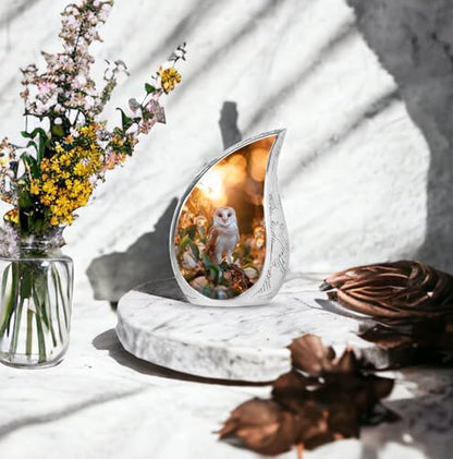 Owl Urn - Tear Drop Urns for Ashes - Urn for Human Ashes - Cremation Urns for Men - Cremation Memorial (3 inch Pack of 2) - size: Keepsake-2