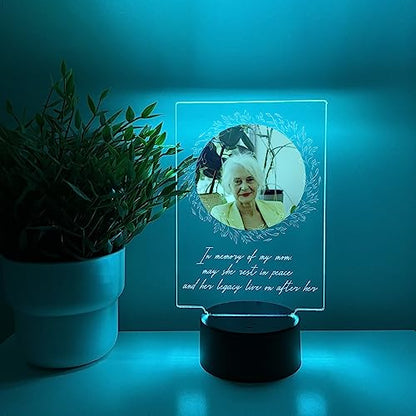 MIRROR MANIA Custom Personalized Photo LED Sympathy Gifts Memorial in Loving Memory of Loved One Heaven Bereavement Gifts Remembrance Gifts Condolence Gifts for Loss of Mother Loss of Father
