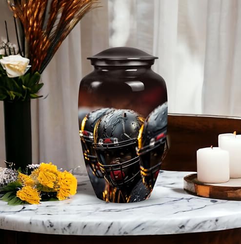 American Football Players in Rain - Cremation Urns Adults - Funeral Urns for Human Ashes Adult - Cremation Urn for Adults - Ashes Urn Adult (10inch)