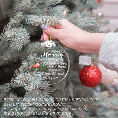 Those We Love Don't Go Away They Walk Beside Us Everyday - Sympathy Gifts for Loss & Loved Ones Pendant, Red Cardinal Gifts Memorial Ornament Glass Keepsake 3.15 Inch Round