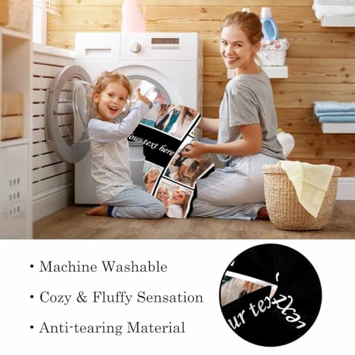 Newcos Personalized Photo and Text Blanket Custom 8 Pictures Flannel Blanket to Girl Sister My on Birthday Christmas Wedding Anniversary Souvenir - color: Pattern 10