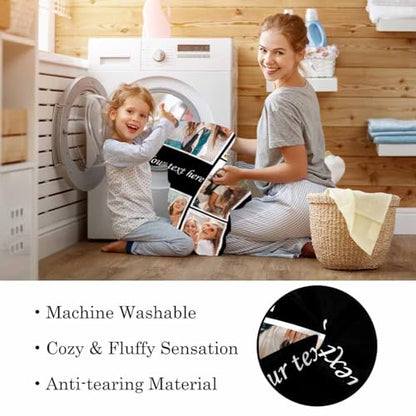 Newcos Personalized Photo and Text Blanket Custom 8 Pictures Flannel Blanket to Girl Sister My on Birthday Christmas Wedding Anniversary Souvenir - color: Pattern 10