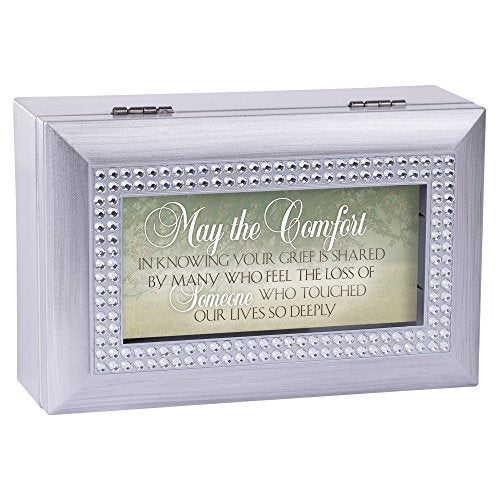 Cottage Garden Loss of Someone Touched Our Lives Jeweled Silver Tone Petite Music Box Plays You Light Up My Life