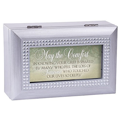 Cottage Garden Loss of Someone Touched Our Lives Jeweled Silver Tone Petite Music Box Plays You Light Up My Life