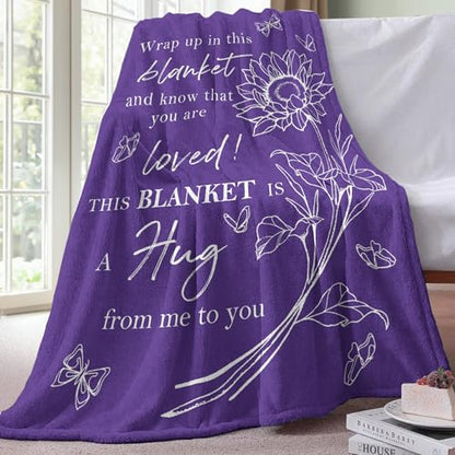 Get Well Gifts for Women Men Flannel Throw Blanket, Thinking of You - size: 60 X 80