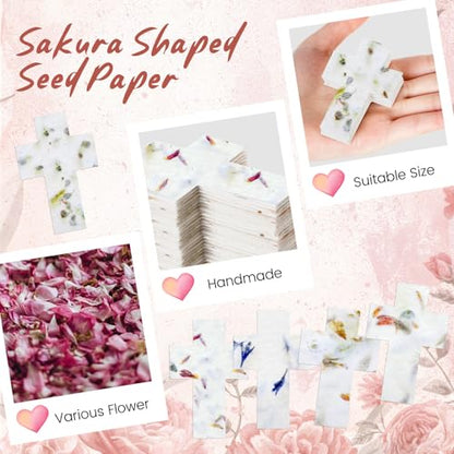 Dunzoom 100 Pcs Handmade Wildflower Seed Paper Tags,Cross Shape - style: Cross Shape