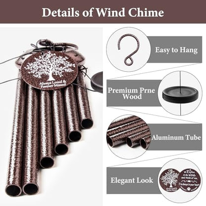 Memorial Sympathy Gifts for Loss of Husband, 25" Memorial Wind Chimes for Lose of Husband Sympathy Gift, Remembrance/Grief/Bereavement Gifts - size: Husband