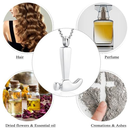 Oinsi Men's Cremation Jewelry Made Of 316L Stainless Steel Hammer Memorial Urn Necklace Pendant Keepsake Holder Jewelry For Ashes - color: A-Customize