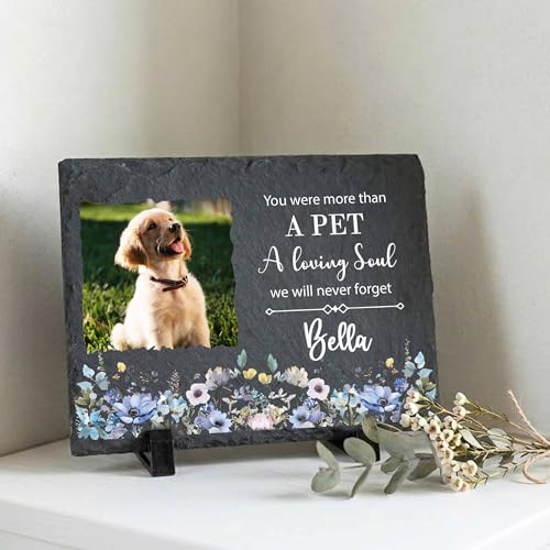 Custom Dog Memorial Stone for Loss Pet, Garden Rocks - color: Memorial 1