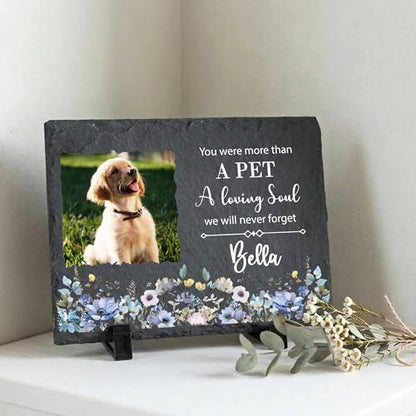 Custom Dog Memorial Stone for Loss Pet, Garden Rocks - color: Memorial 1
